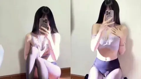 抖音大大大Kit猫耳黑丝跪姿自慰