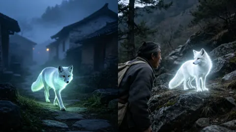 深山古村灵狐现身