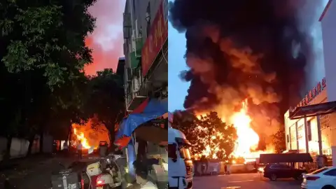 东莞塘厦莲湖突发火灾