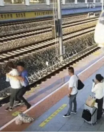 高铁进站孕妇欲跳轨轻生